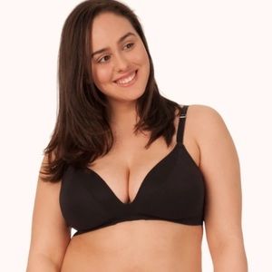 Lively All-Day Deep V No-Wire Black Bra 36DDD
